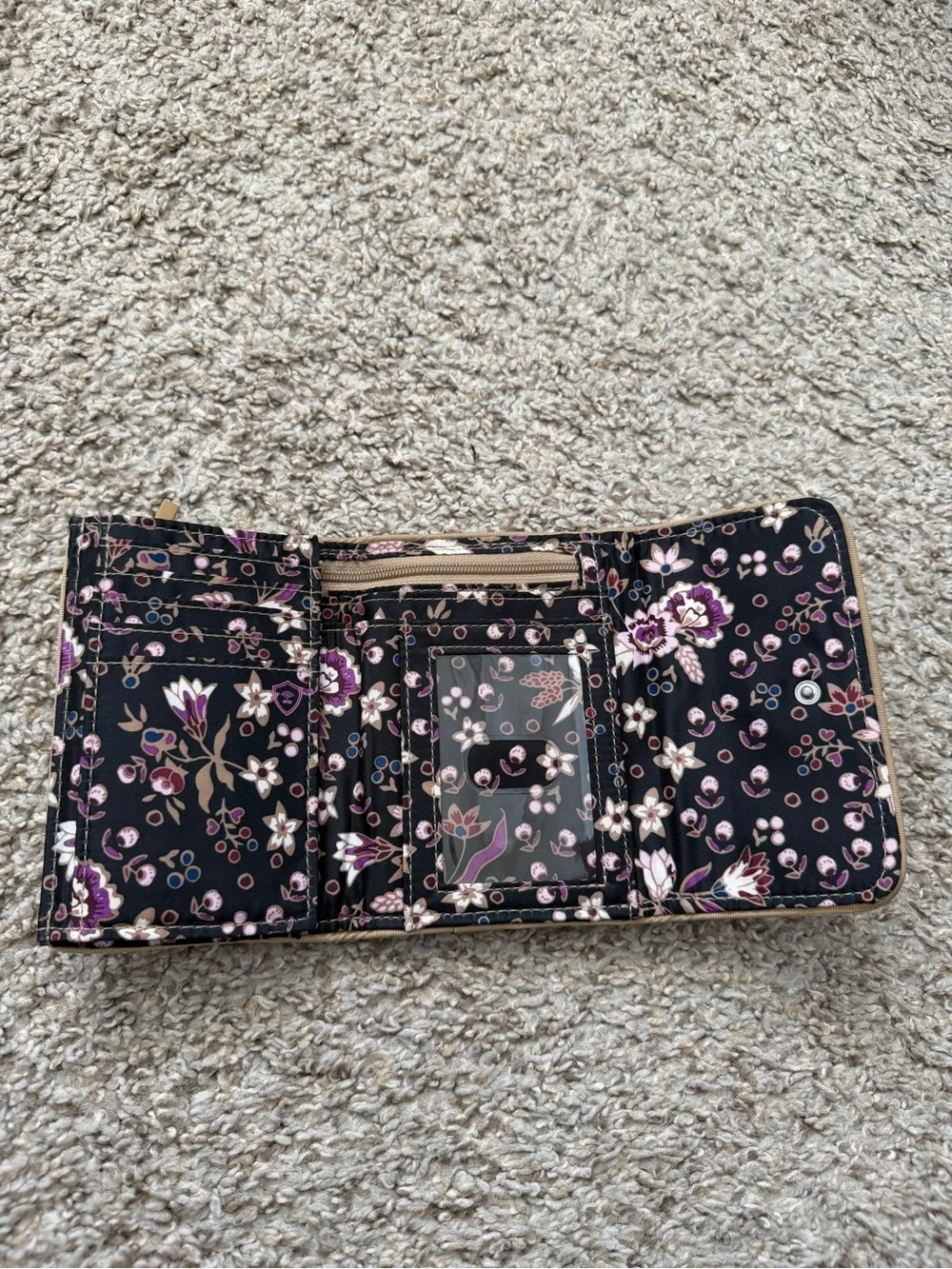 Vera Bradley Quilted Trifold Wallet - Camel Tan